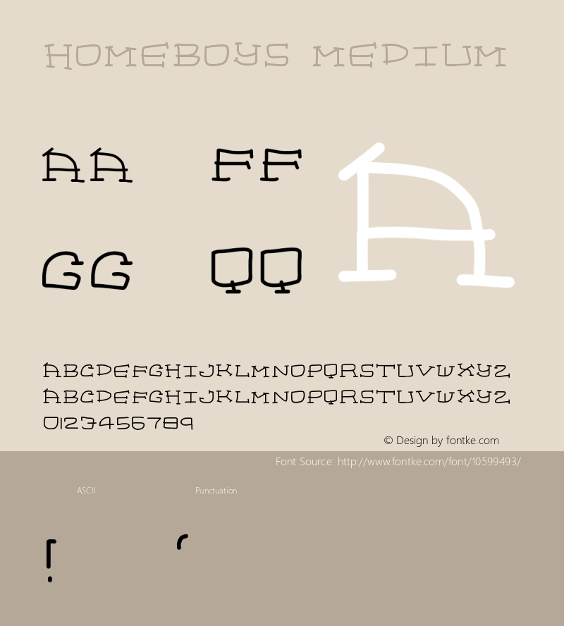 homeboys Medium Version 1.0 Font Sample