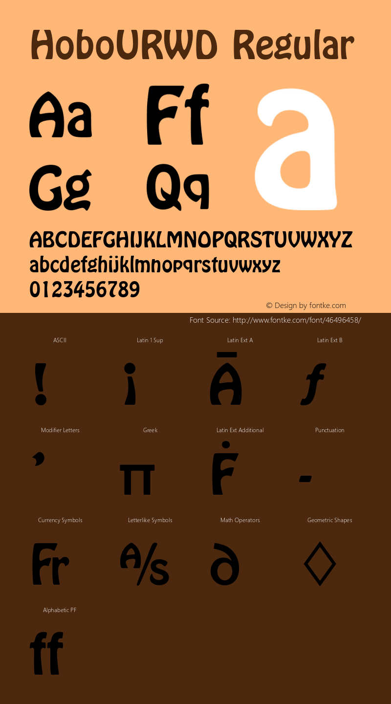 HoboURWD Version 1.00 Font Sample