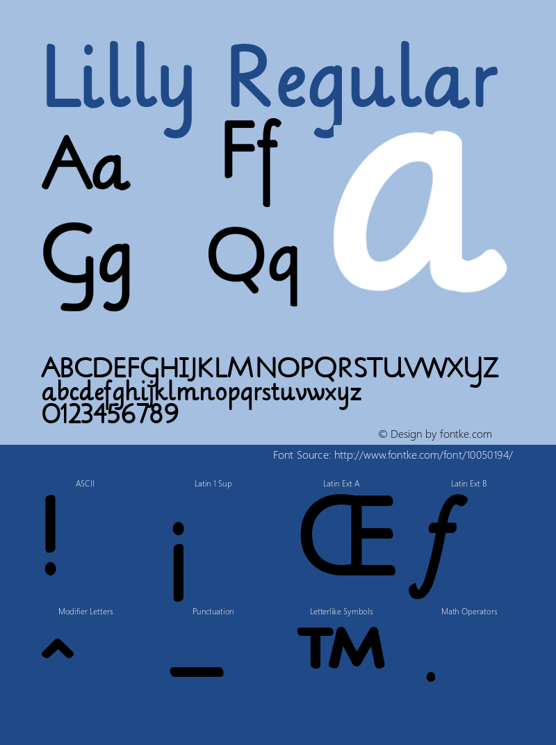 Lilly Regular 1.0; 2000; Font Sample