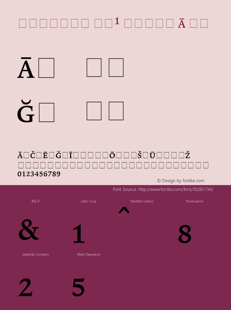 Lexicon No1 Roman A Pi 001.000 Font Sample