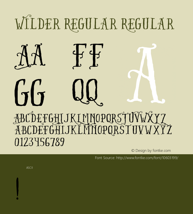 Wilder Regular Regular 1.000 Font Sample