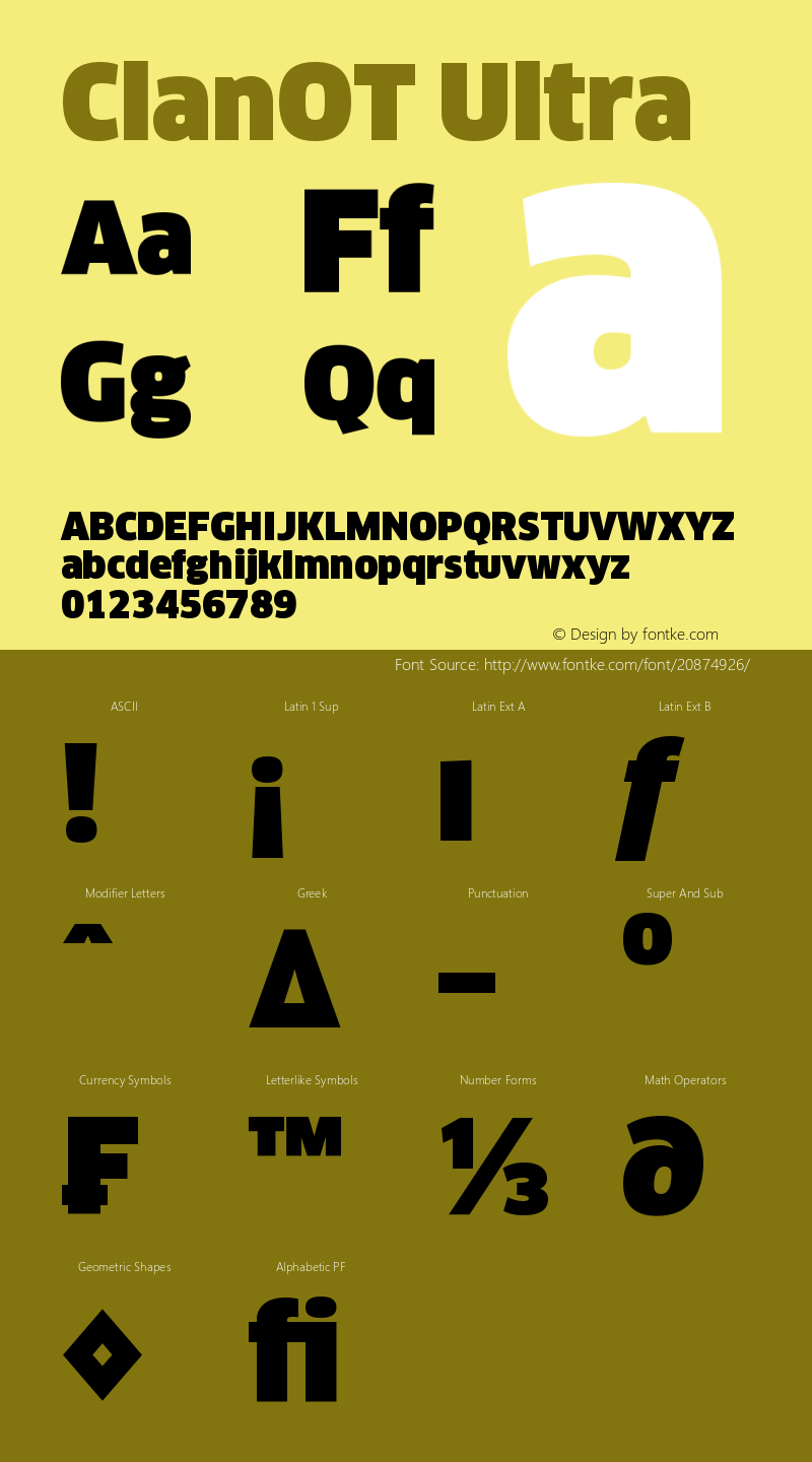 ClanOT-Ultra Version 7.502; 2006 Font Sample