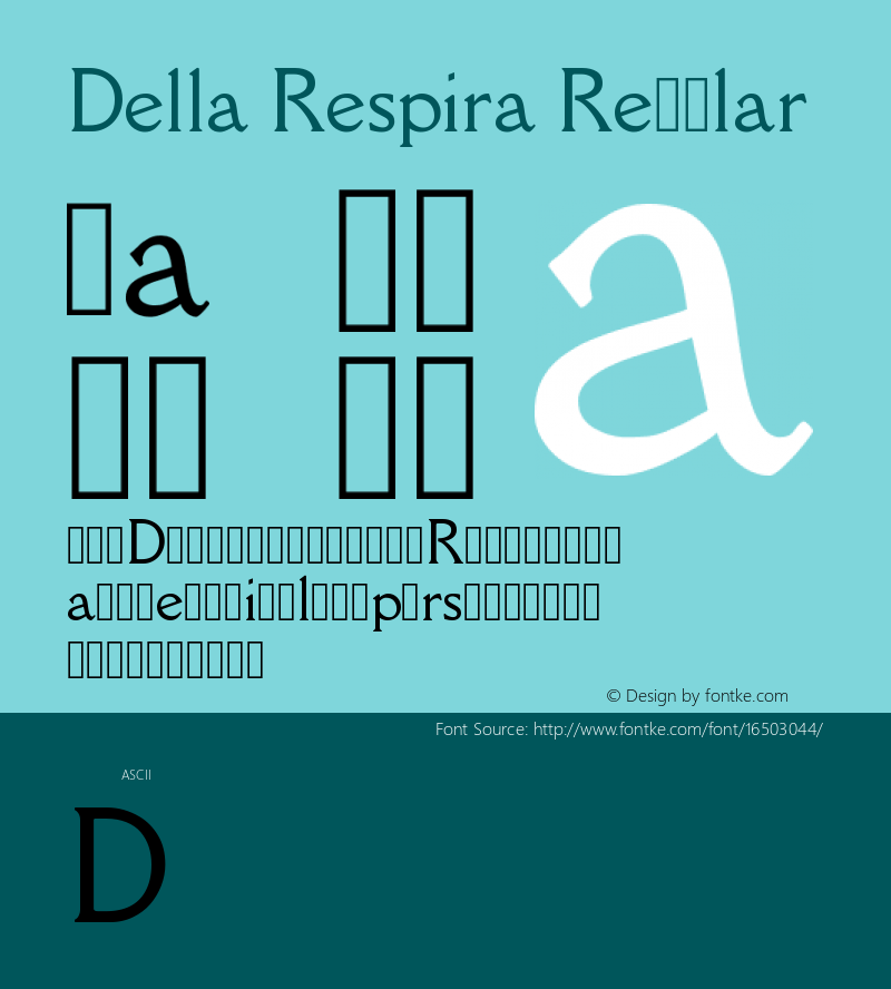 Della Respira Regular Version 0.201 Font Sample