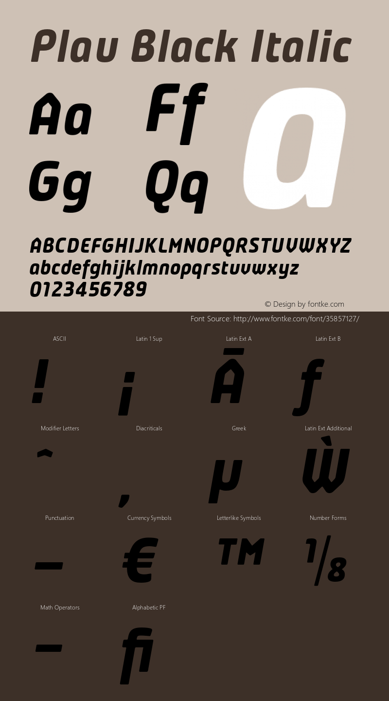 Plau-BlackItalic Version 2.001;PS 002.001;hotconv 1.0.70;makeotf.lib2.5.58329;com.myfonts.niramekko.plau-italics.black.wfkit2.46ez Font Sample