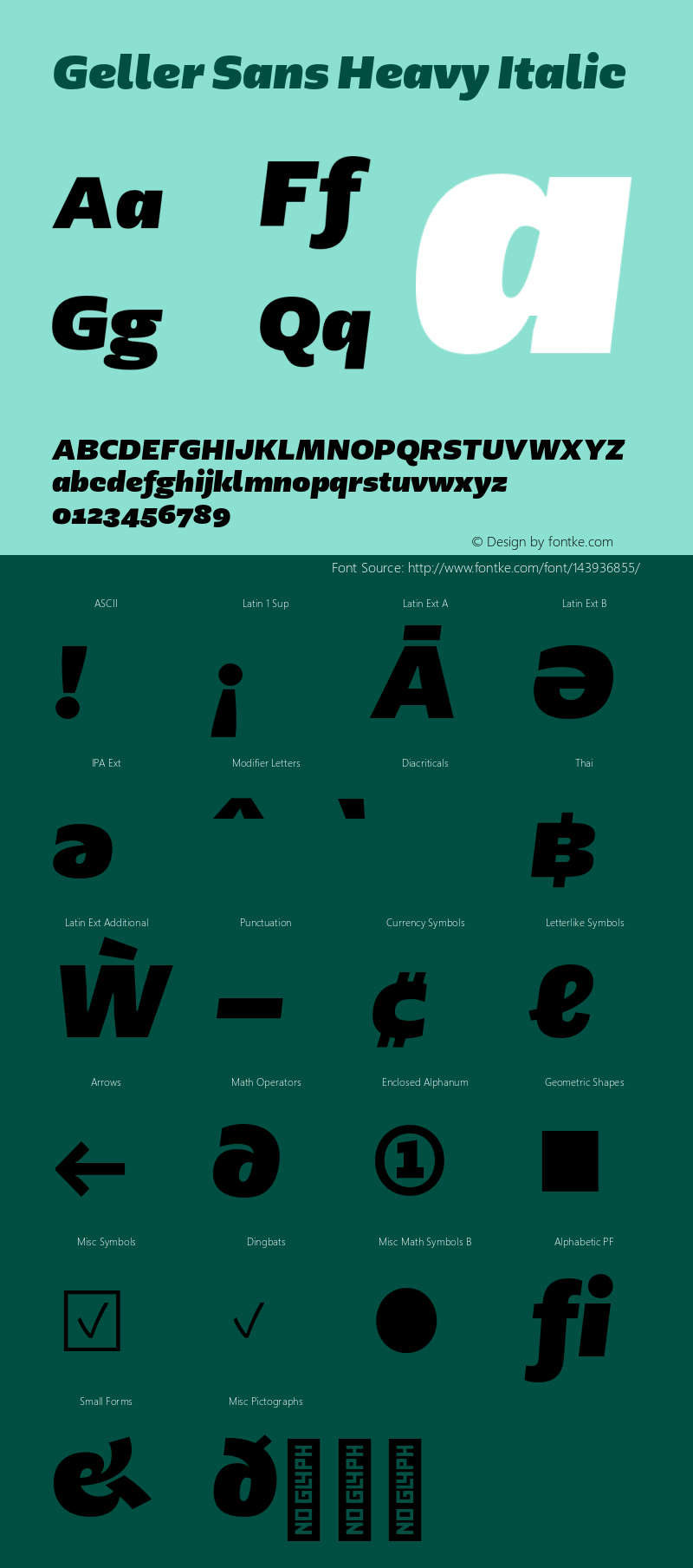 Geller Sans Heavy Italic Version 1.000;hotconv 1.0.109;makeotfexe 2.5.65596 Font Sample