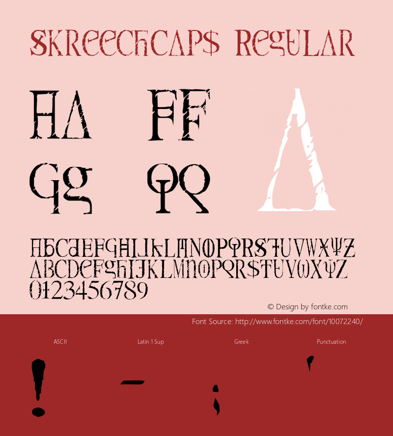 SkreechCaps Regular Version 1.0 Font Sample