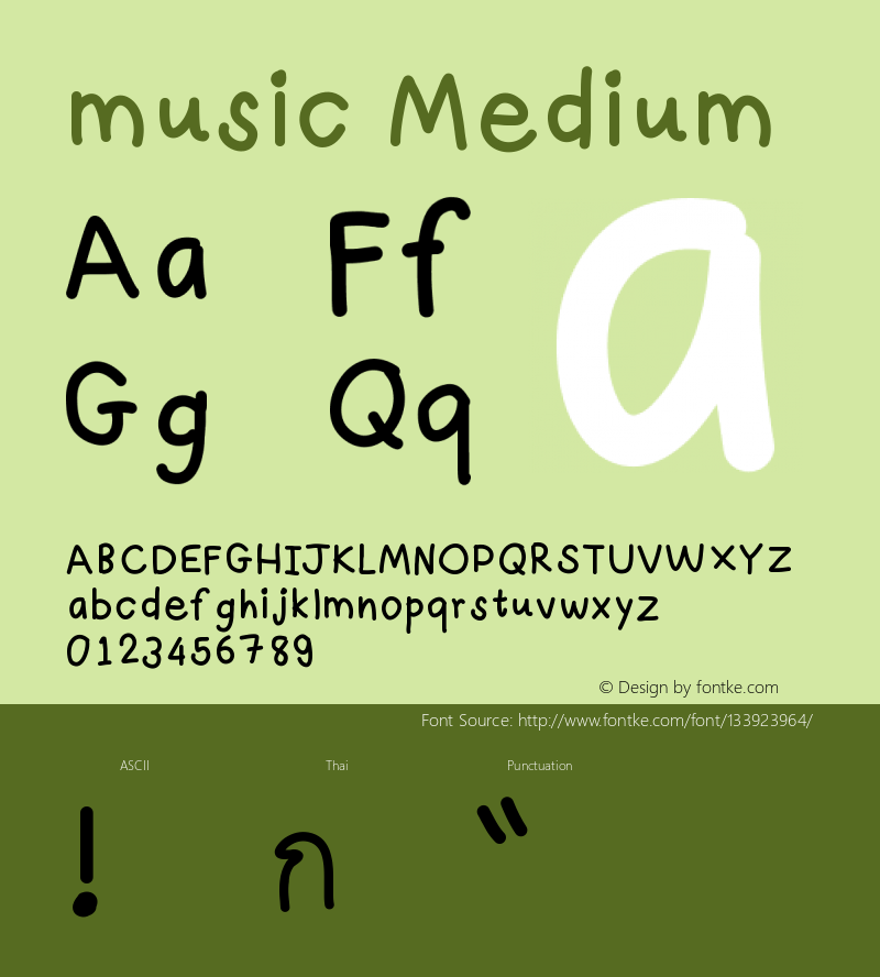 music Version 001.000 Font Sample