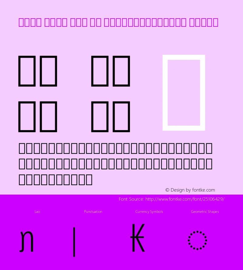 Noto Sans Lao UI ExtraCondensed Light Version 2.000 Font Sample