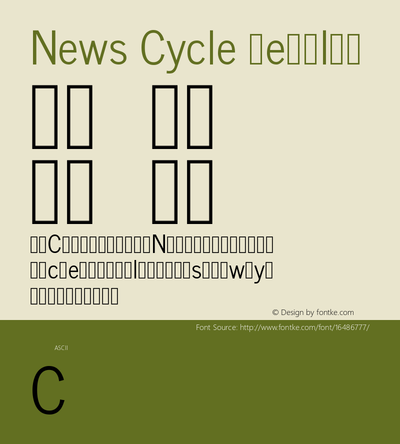 News Cycle Regular Version 0.5.1 Font Sample