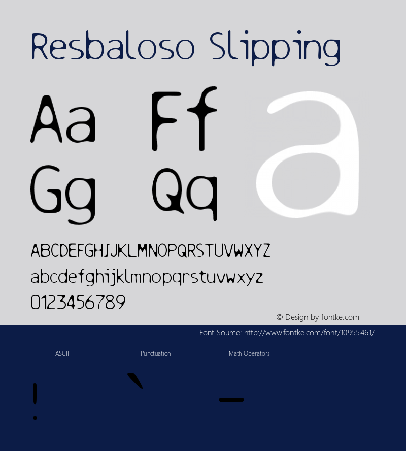 Resbaloso Slipping Version 001.000 Font Sample