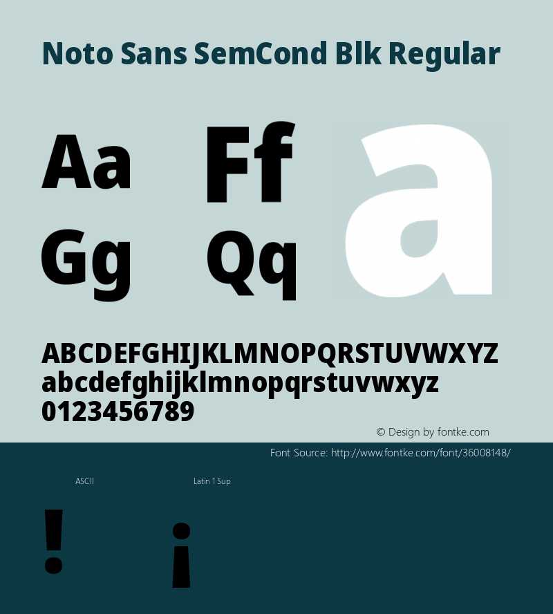 Noto Sans SemiCondensed Black Version 2.000;GOOG;noto-source:20170915:90ef993387c0 Font Sample