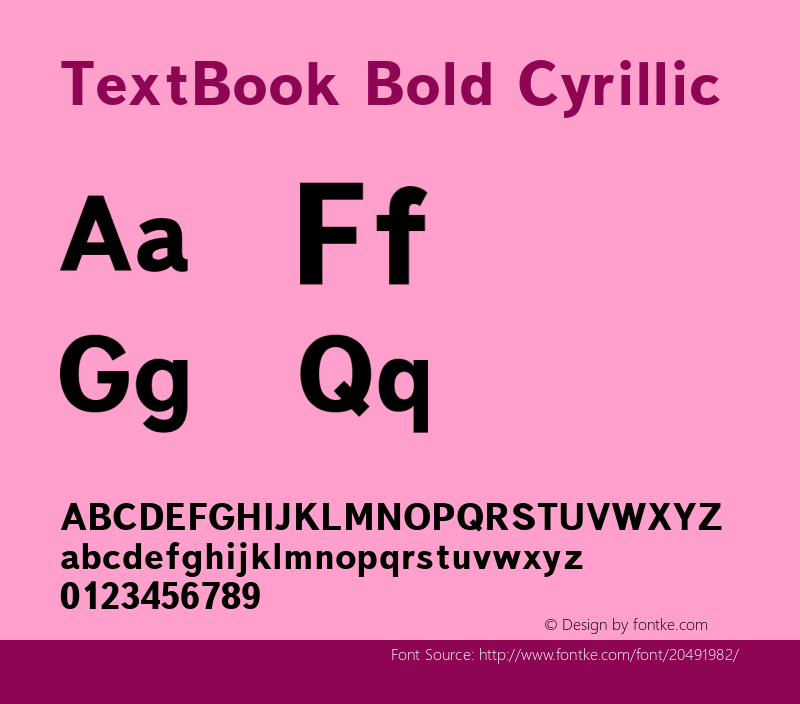 TextBook Bold Cyrillic 001.000 Font Sample