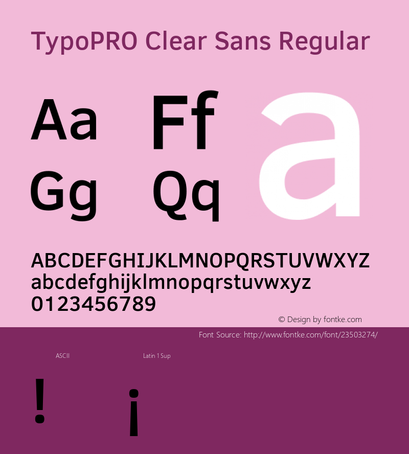 TypoPRO Clear Sans Medium Version 1.00 Font Sample