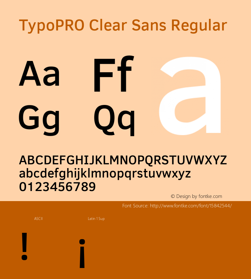 TypoPRO Clear Sans Regular Version 1.00 Font Sample