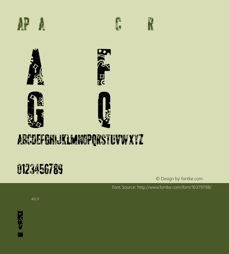 AP Applique Cut Regular Version 1.000 2010 initial release Font Sample