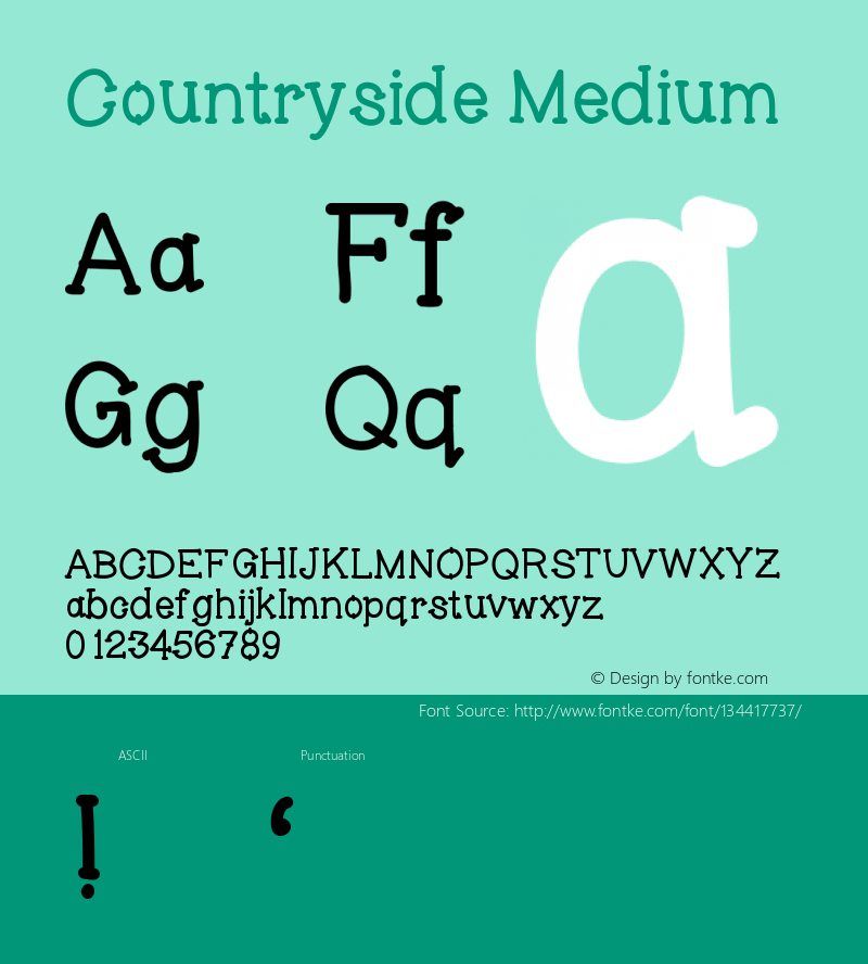 Countryside Version 001.000 Font Sample