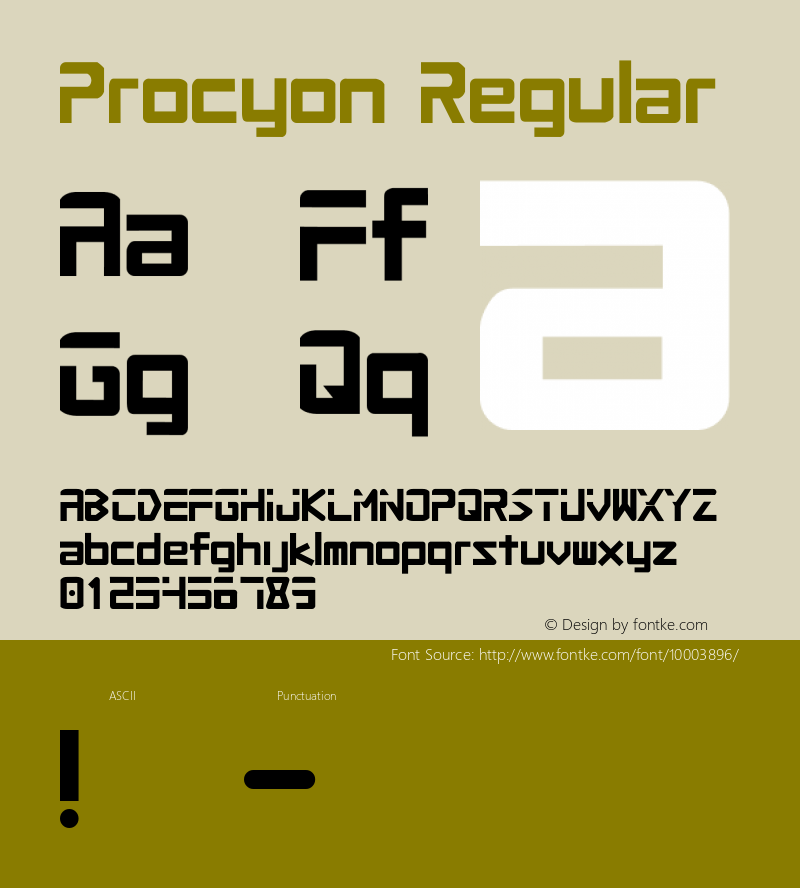 Procyon Regular 1 Font Sample