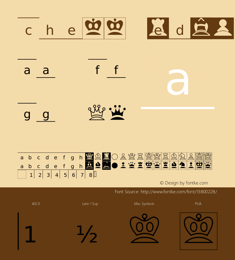 Chess Medium Version 1.1  Font Sample