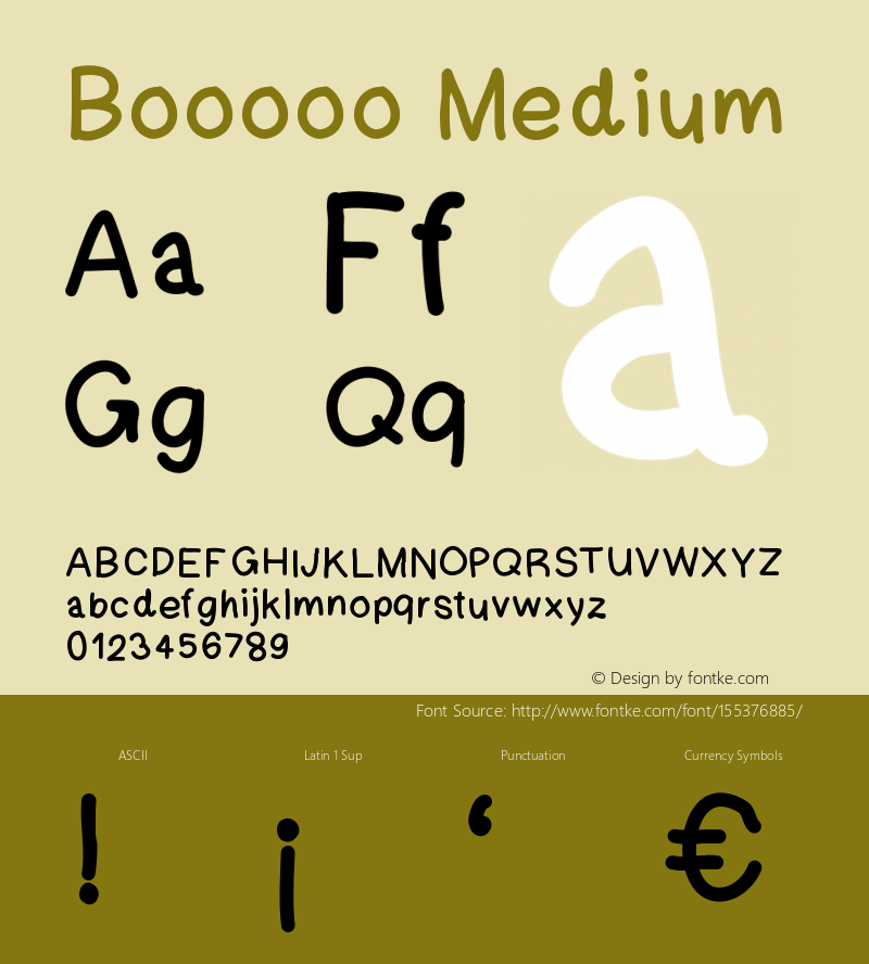 Booooo Version 001.000 Font Sample