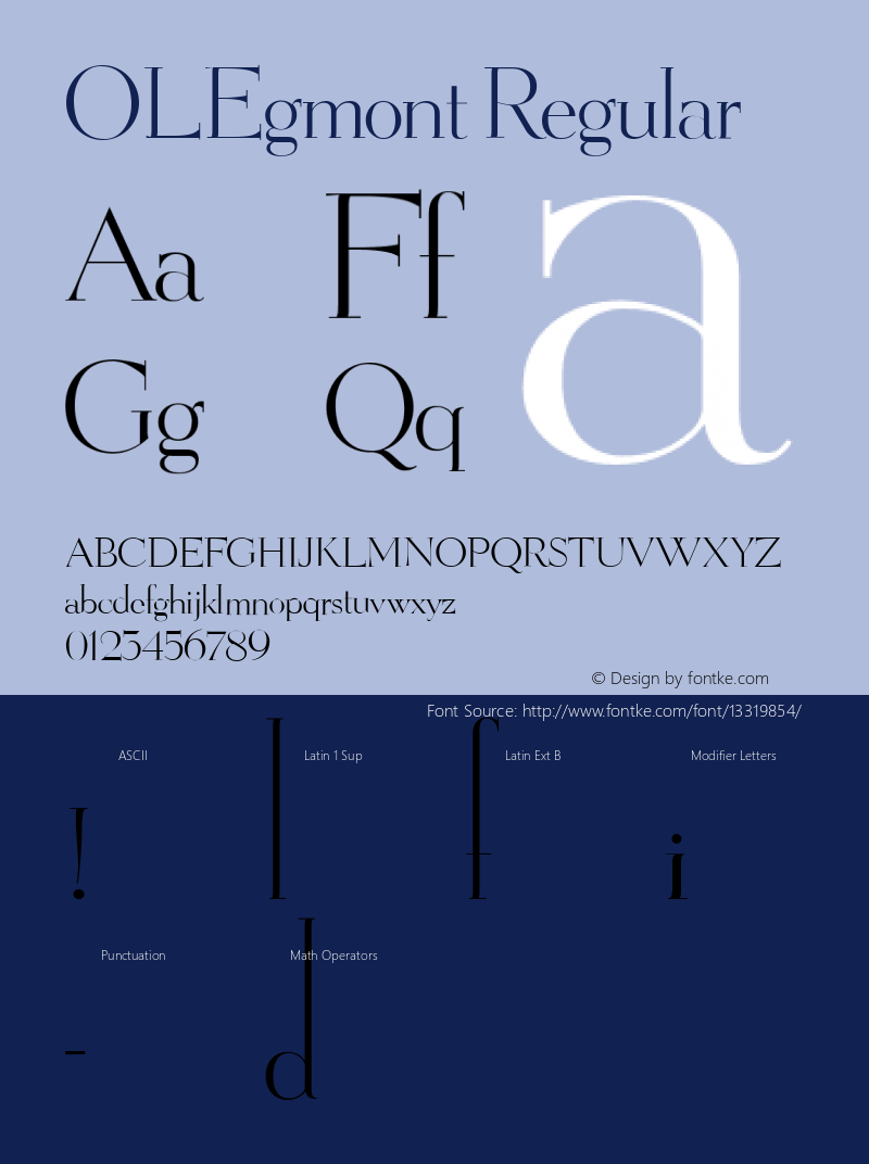 OLEgmont Regular 001.000 Font Sample