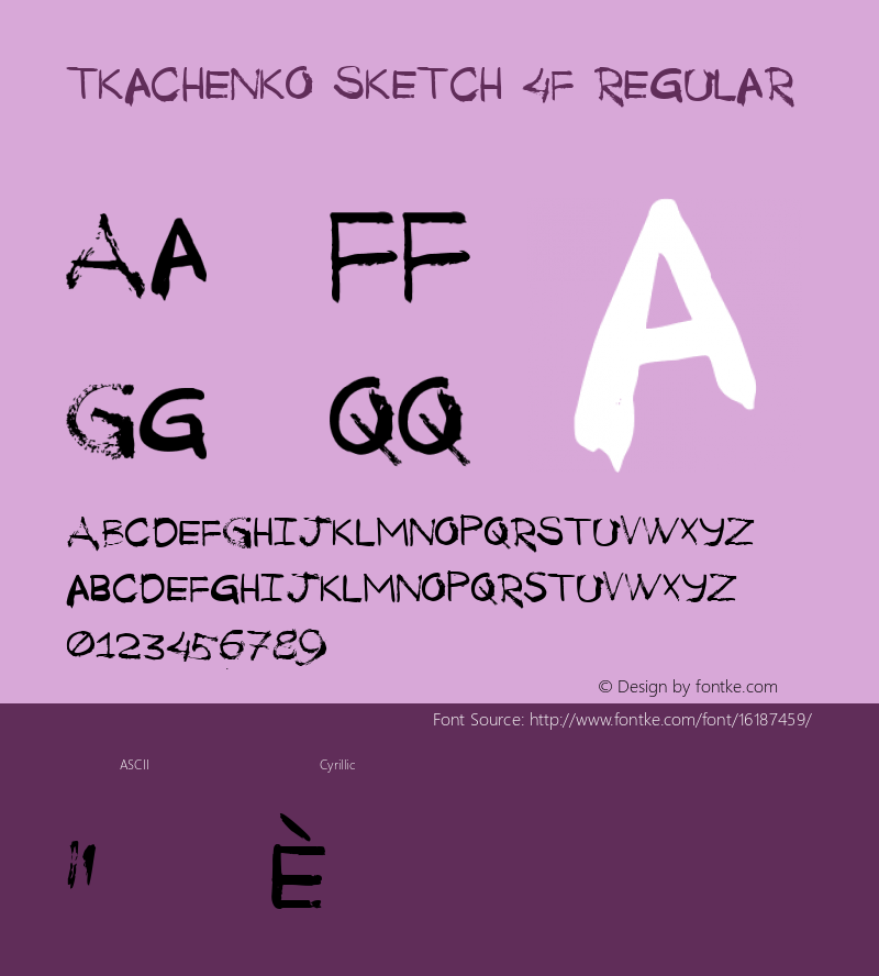 Tkachenko Sketch 4F Regular Version 1.100; ttfautohint (v1.4.1) Font Sample