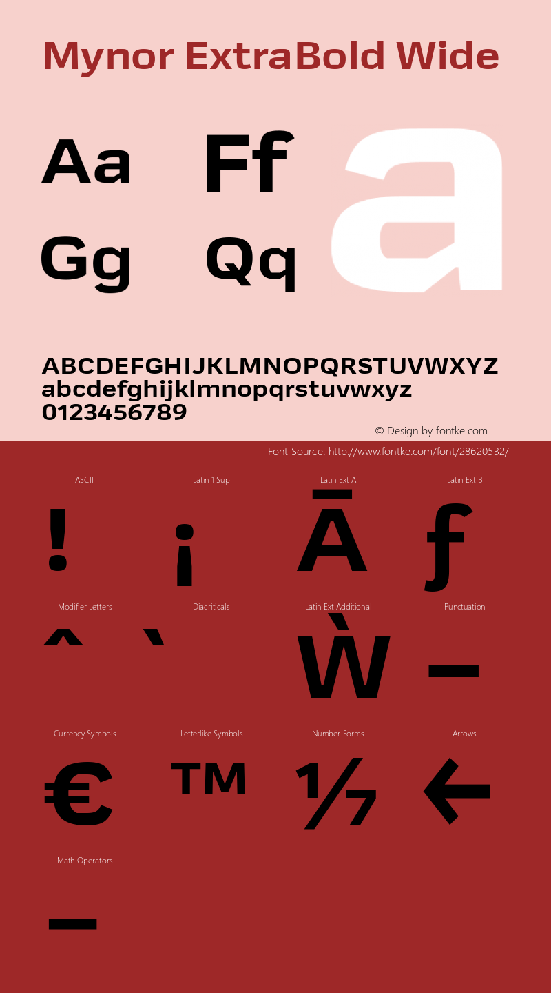 Mynor ExtraBold Wide Version 001.000 January 2019;YWFTv17 Font Sample