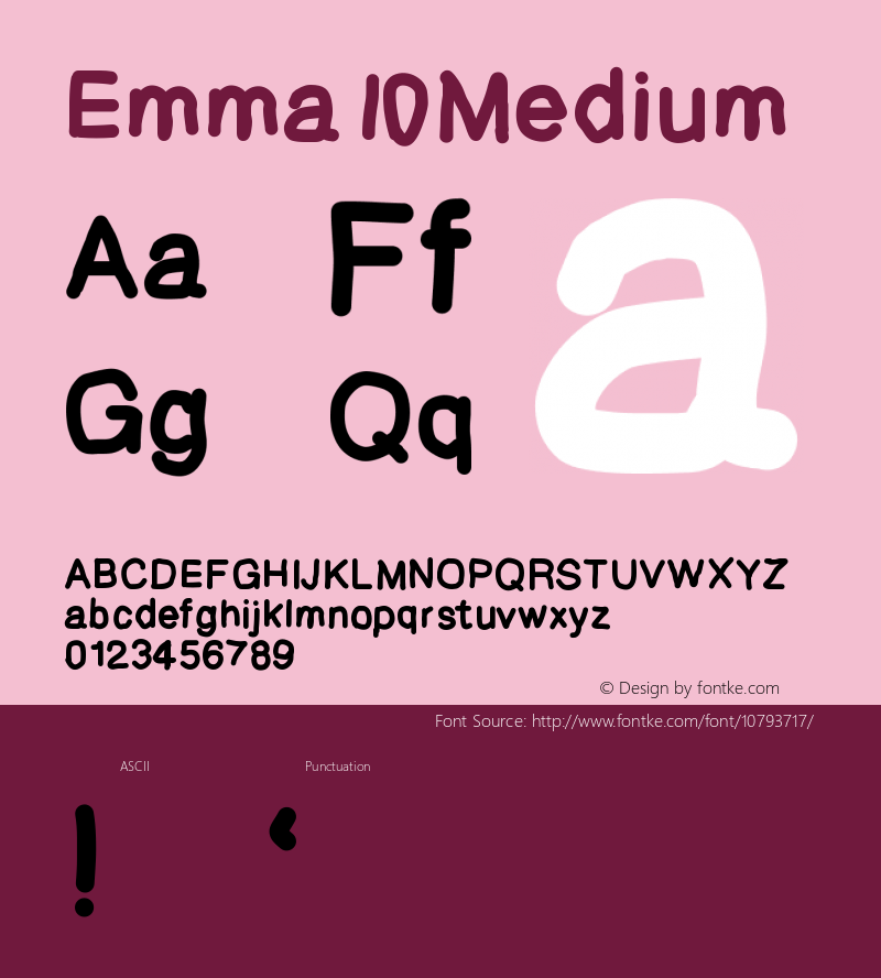 Emma Medium Version 001.000 Font Sample