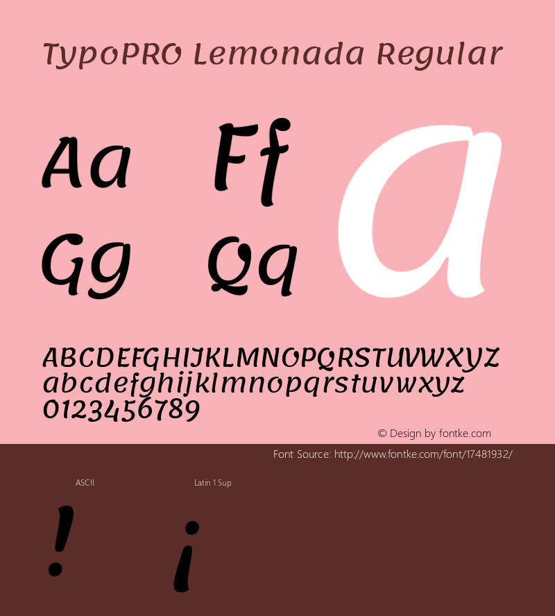 TypoPRO Lemonada Regular Version 3.006;PS 003.006;hotconv 1.0.88;makeotf.lib2.5.64775 Font Sample