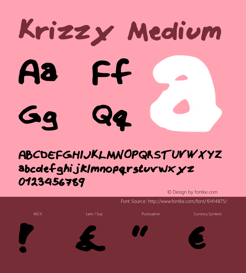 Krizzy Medium Version 001.000 Font Sample