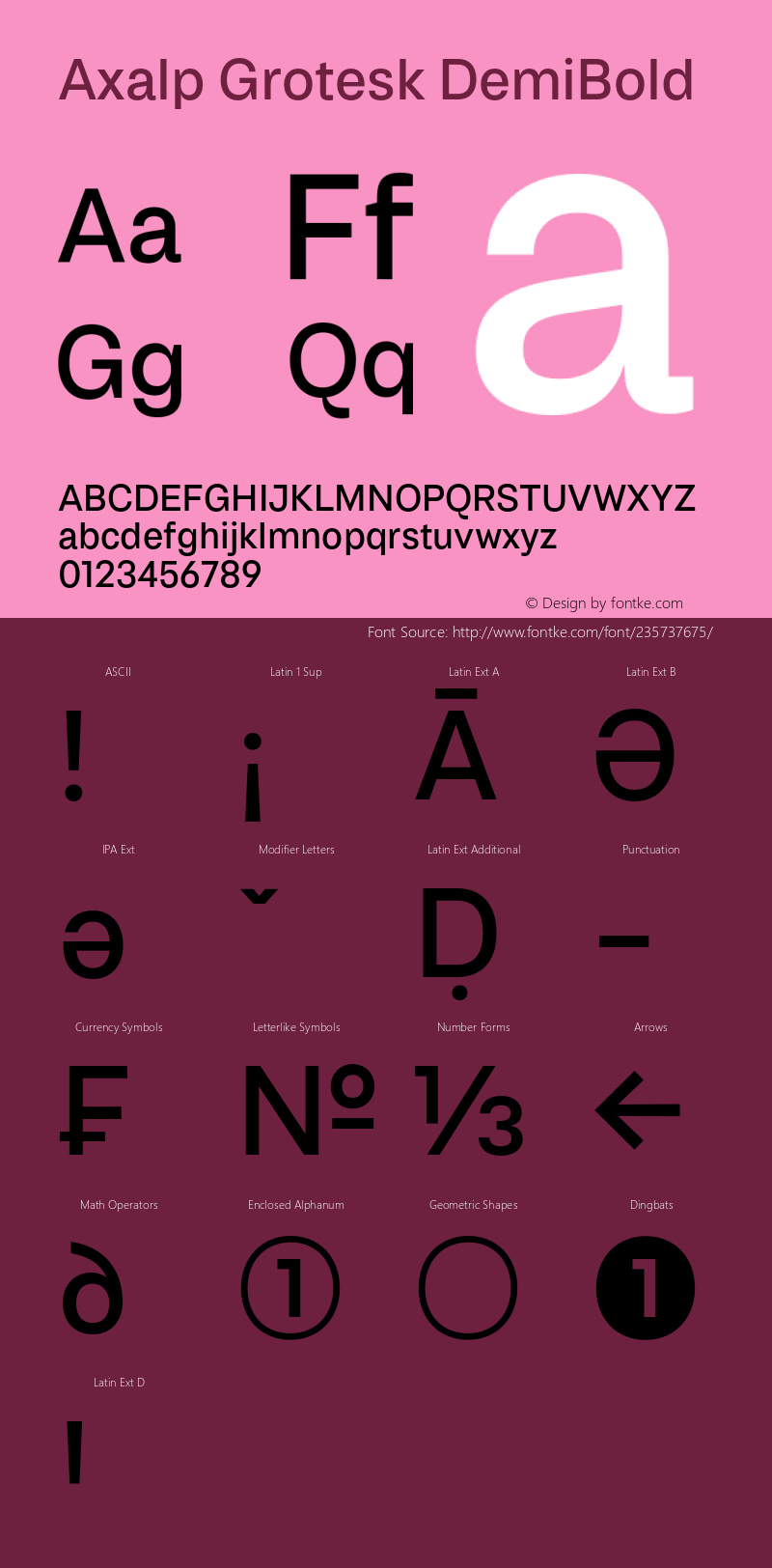 Axalp Grotesk DemiBold Version 1.000;PS 001.000;hotconv 1.0.88;makeotf.lib2.5.64775图片样张