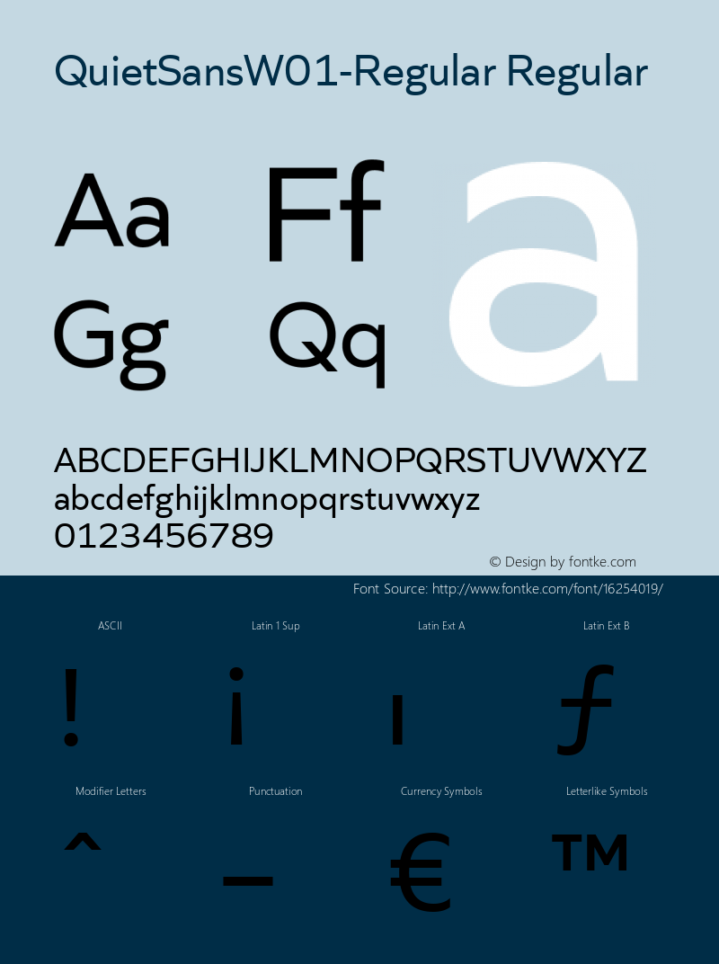 QuietSansW01-Regular Regular Version 1.00 Font Sample