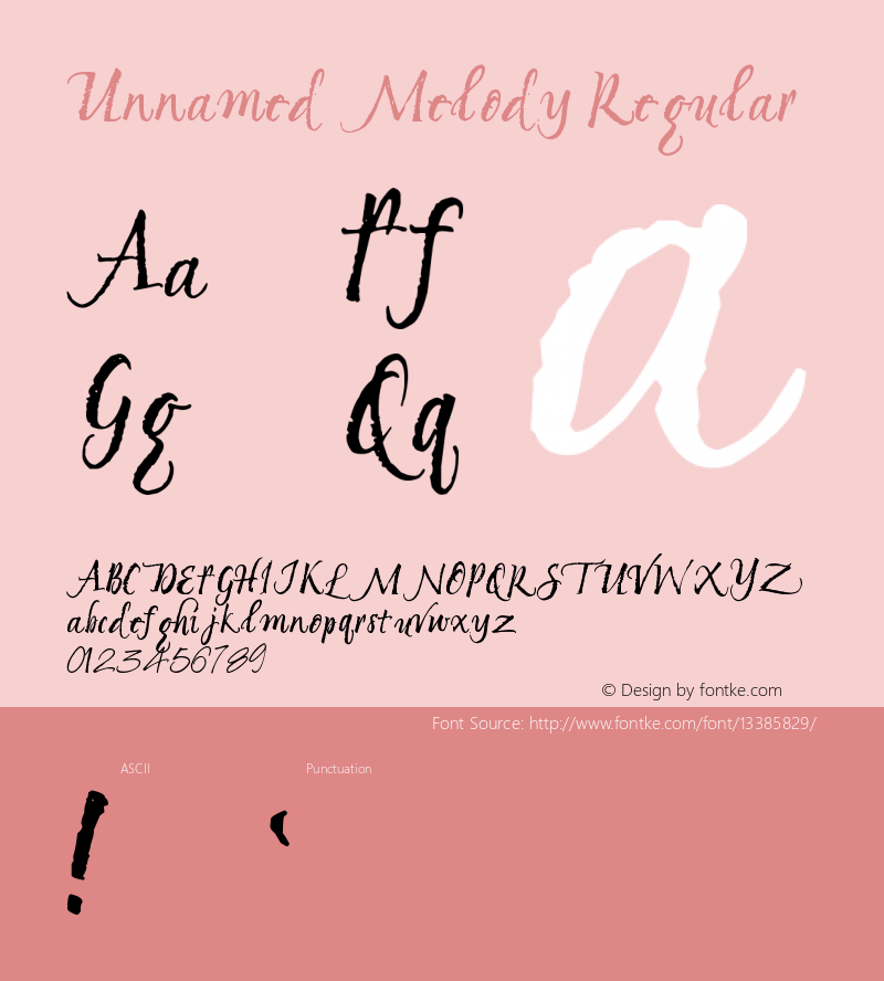 Unnamed Melody Regular Version 1.01 May 4, 2006 Font Sample