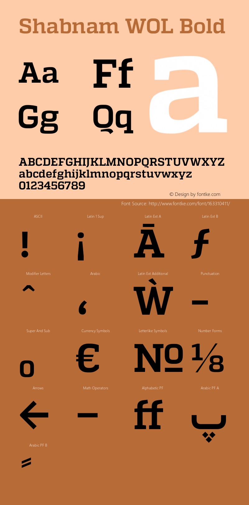 Shabnam Bold WOL Version 5.0.1 Font Sample