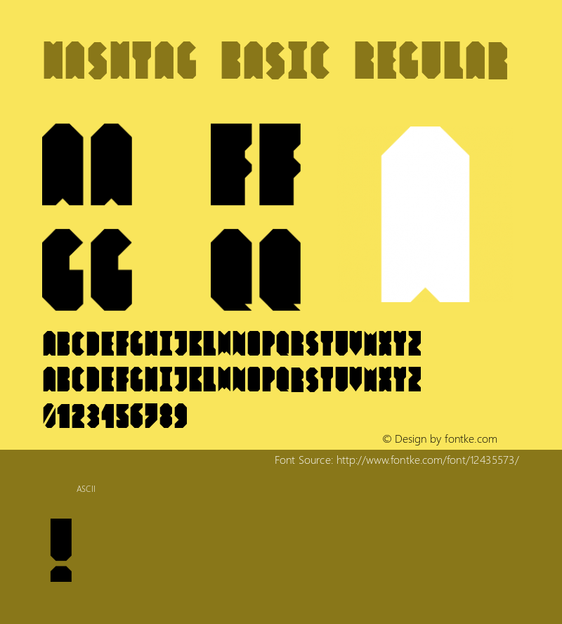 Hashtag Basic Regular 001.000 Font Sample