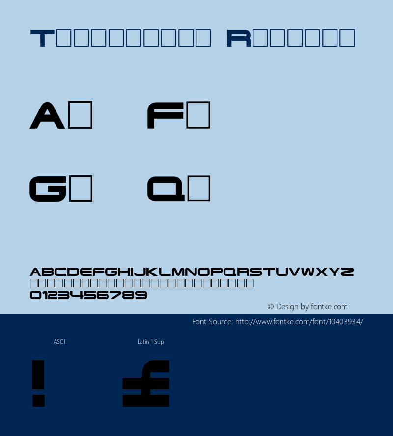 Terminator Regular 04-07-93 Font Sample