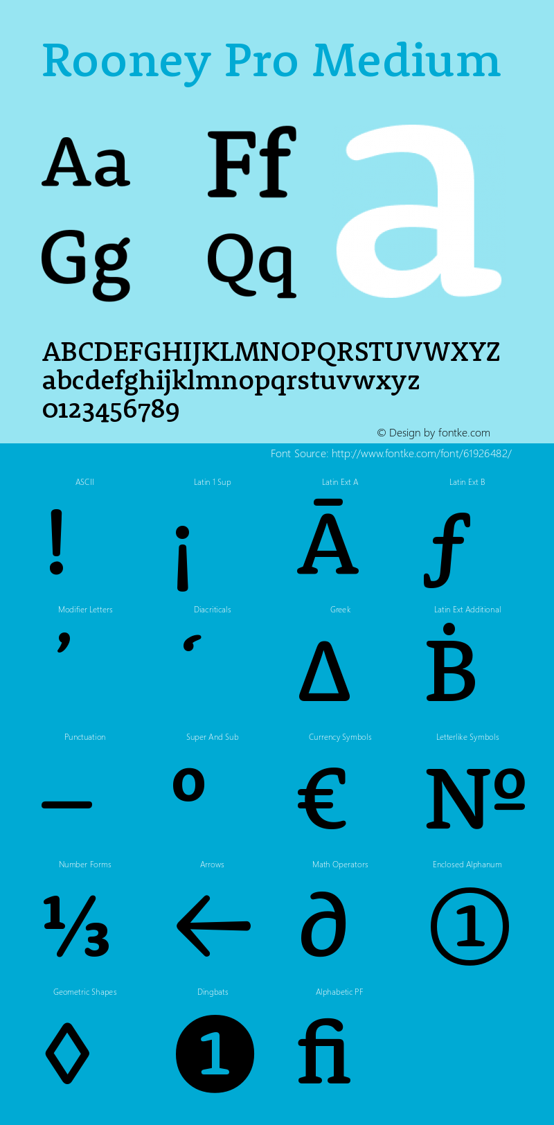 RooneyPro-Medium Version 1.1 | wf-rip DC20130325 Font Sample