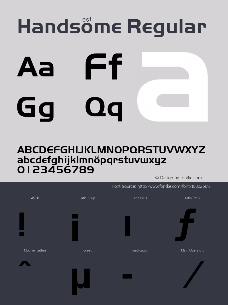 Handsome Regular Macromedia Fontographer 4.1 4/7/97 Font Sample