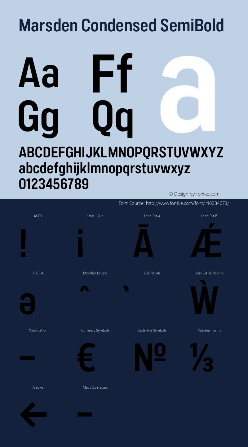 Marsden Condensed SemiBold Version 1.000 | wf-rip DC20190605 Font Sample