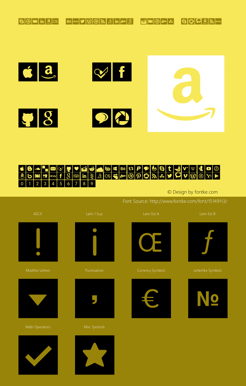 Social Networking Icons Square Version 3.00 2013;com.myfonts.easy.matt-grey.social-networking-icons.square.wfkit2.version.42Qp Font Sample