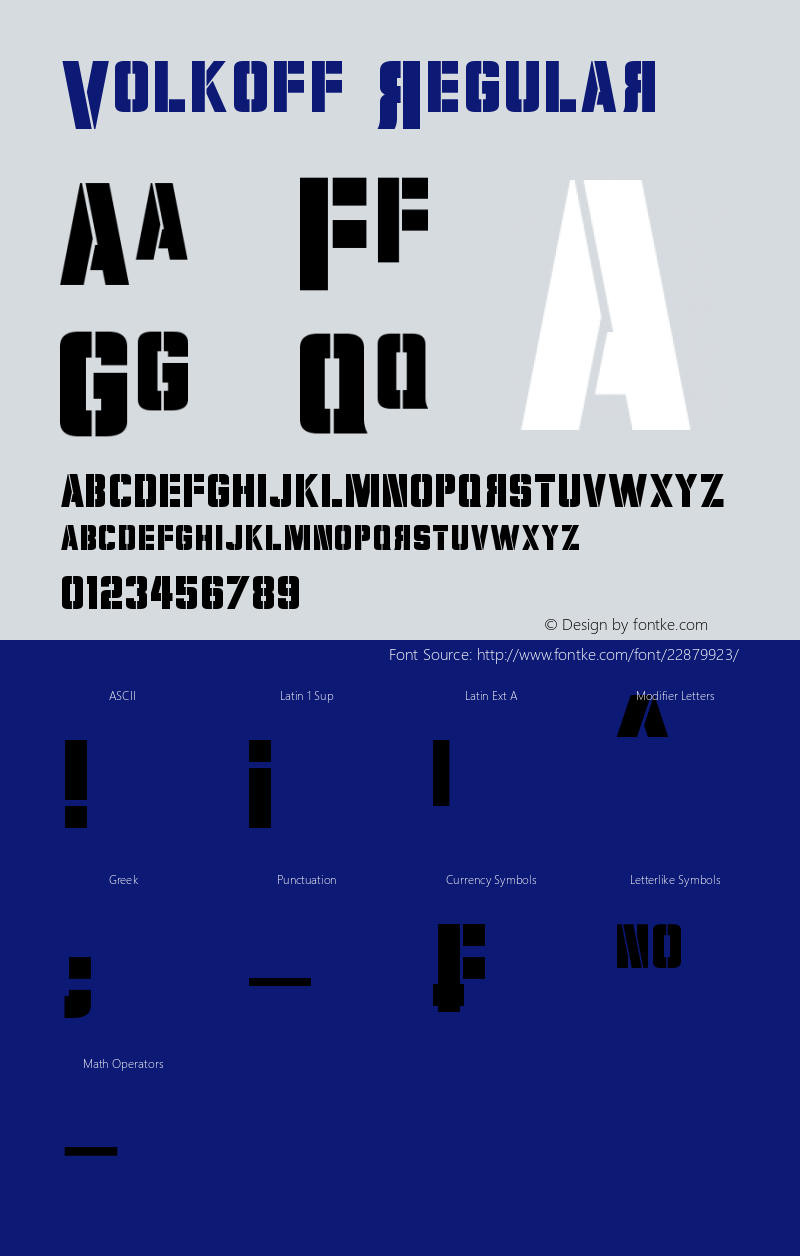 Volkoff Version 1.00 November 4, 2013, initial release Font Sample