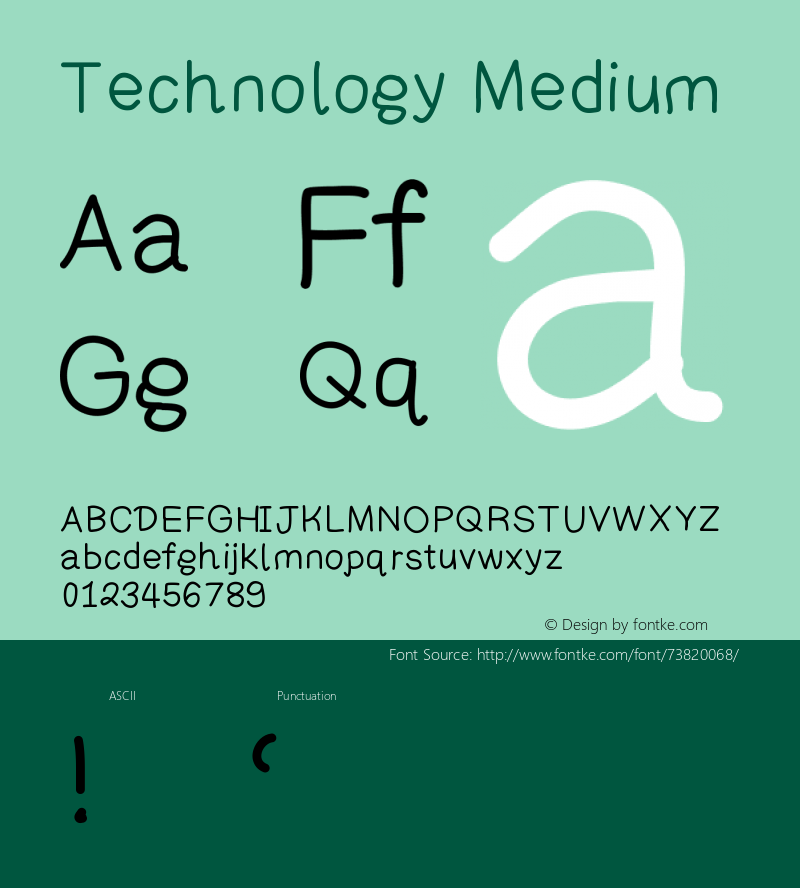 Technology Version 001.000 Font Sample