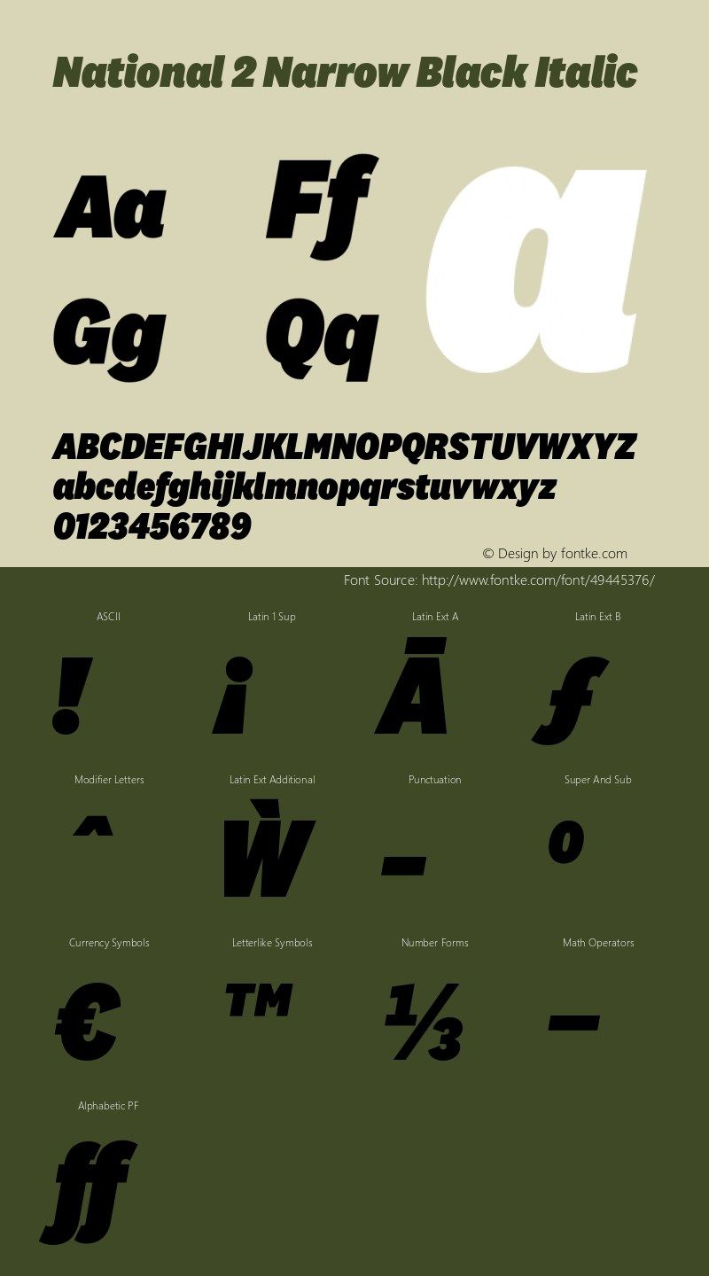 National2Narrow-BlackItalic wf-rip DC20180315 Font Sample