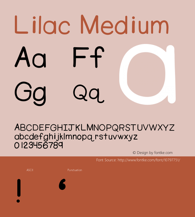 Lilac Medium Version 001.000 Font Sample