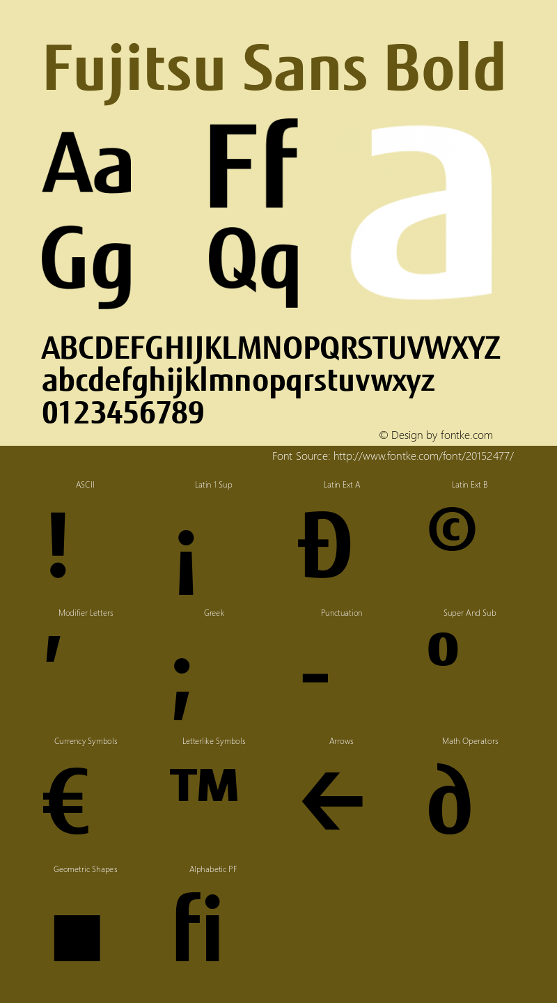 FujitsuSans-Bold Version 1.001 Font Sample