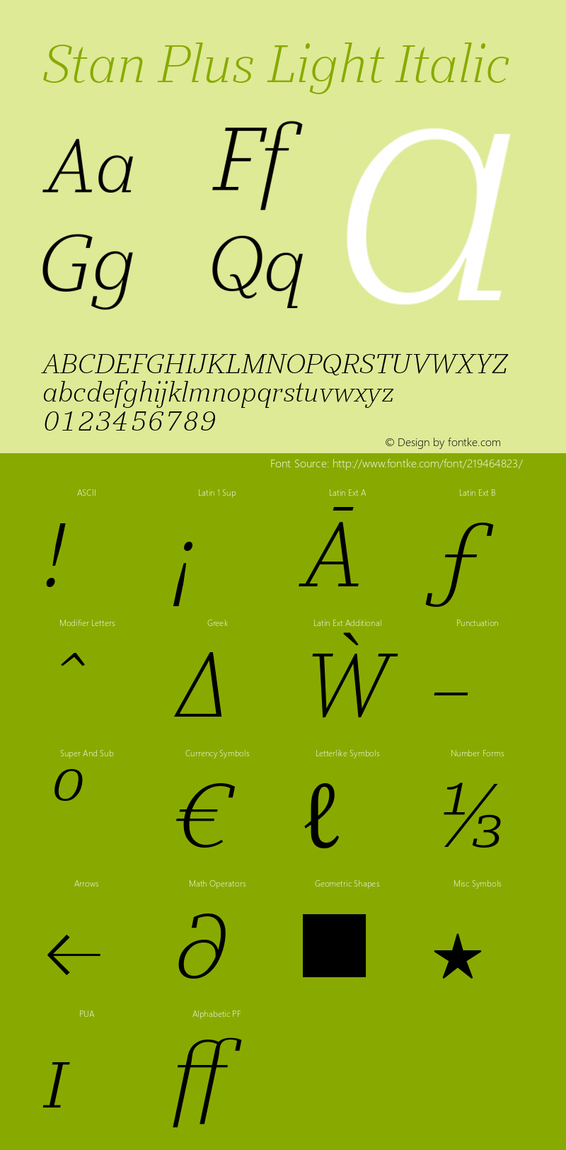 Stan Plus Light Italic Version 3.001图片样张