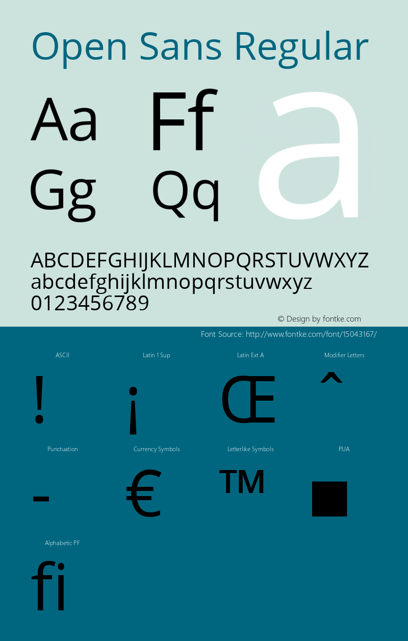 Open Sans Regular Version 1.10 Font Sample