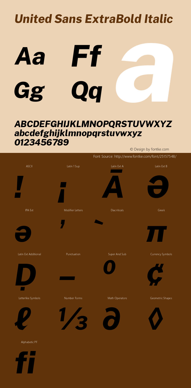 United Sans ExtraBold Italic Version 1.000;PS 001.000;hotconv 1.0.88;makeotf.lib2.5.64775 Font Sample