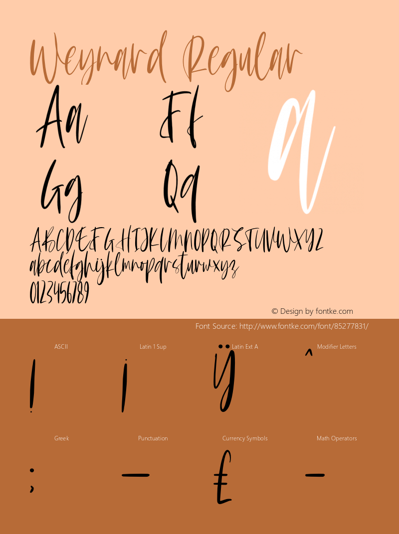 Weynard Version 1.00;June 29, 2020;FontCreator 12.0.0.2545 64-bit Font Sample