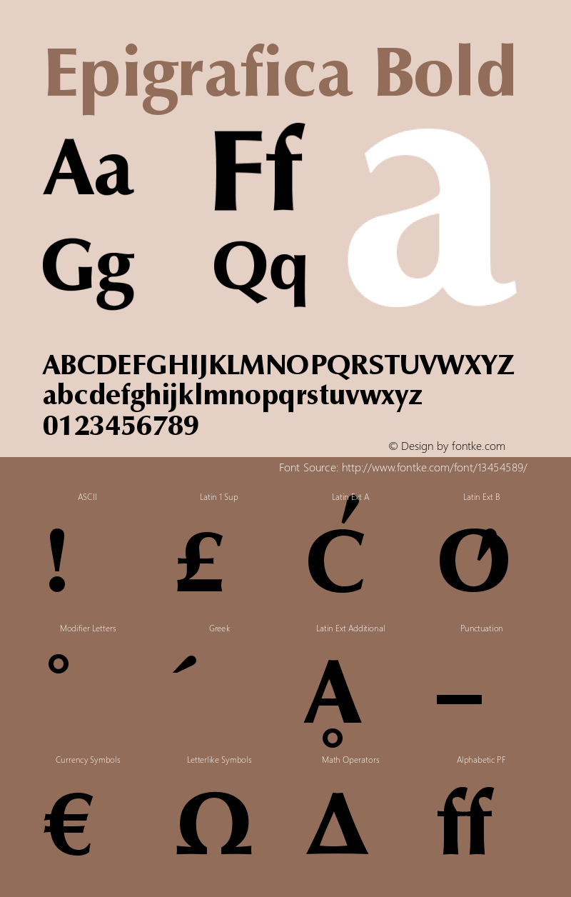 Epigrafica Bold Version 1.00 Font Sample