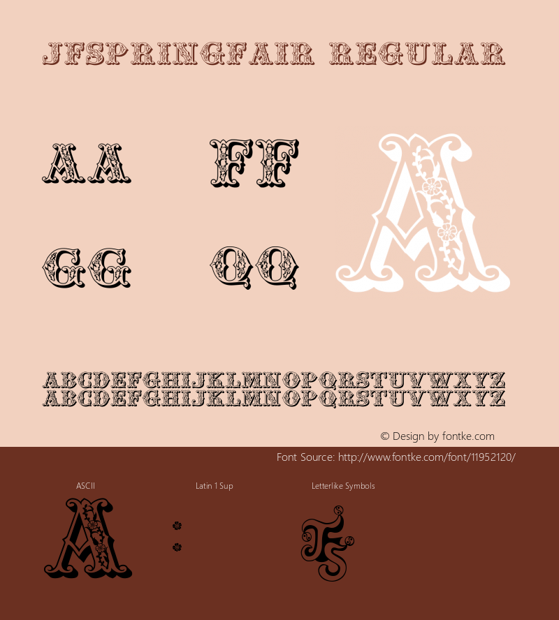 JFSpringFair Regular December 2000: jester.fonts@virgin.net Font Sample